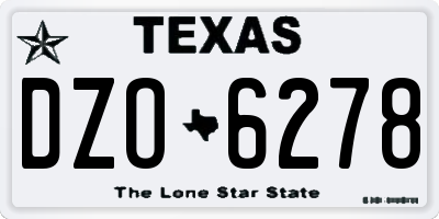 TX license plate DZO6278