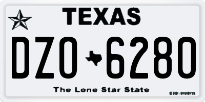 TX license plate DZO6280