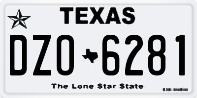 TX license plate DZO6281