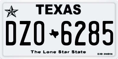 TX license plate DZO6285