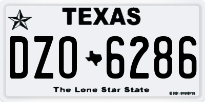 TX license plate DZO6286