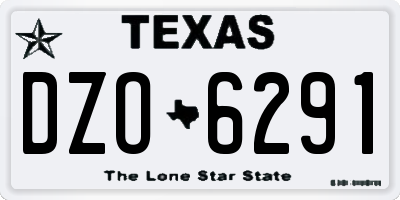TX license plate DZO6291