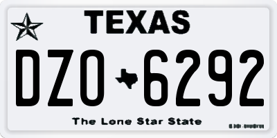 TX license plate DZO6292