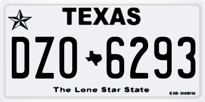 TX license plate DZO6293