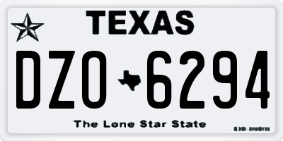 TX license plate DZO6294