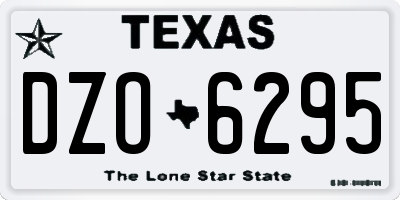 TX license plate DZO6295