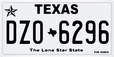 TX license plate DZO6296