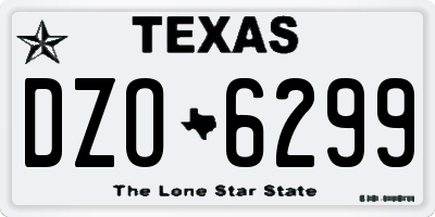 TX license plate DZO6299