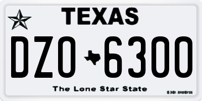 TX license plate DZO6300