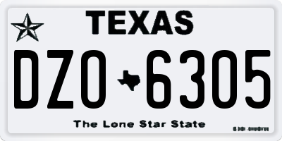 TX license plate DZO6305