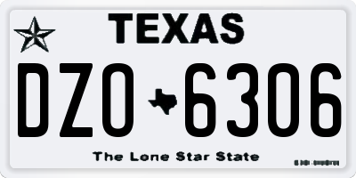 TX license plate DZO6306