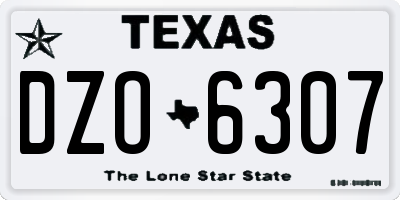 TX license plate DZO6307
