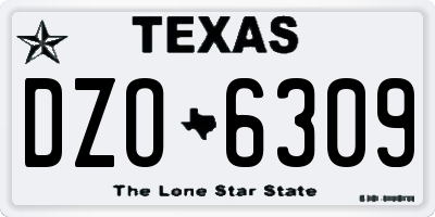 TX license plate DZO6309