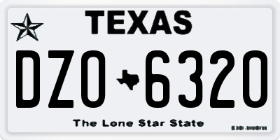 TX license plate DZO6320