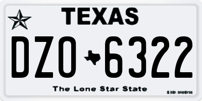 TX license plate DZO6322