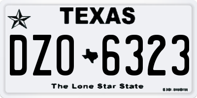 TX license plate DZO6323