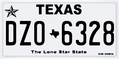 TX license plate DZO6328