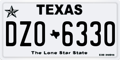 TX license plate DZO6330
