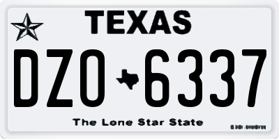 TX license plate DZO6337