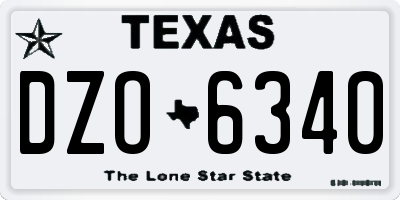 TX license plate DZO6340