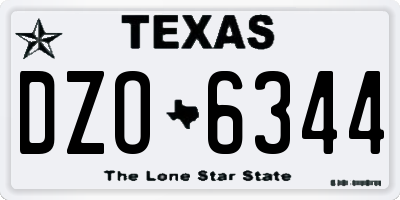 TX license plate DZO6344