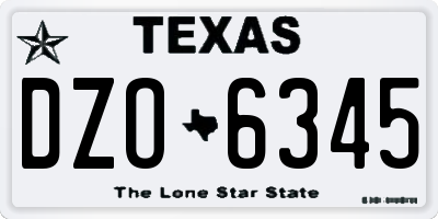 TX license plate DZO6345