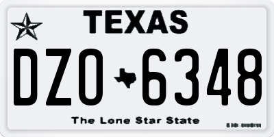 TX license plate DZO6348