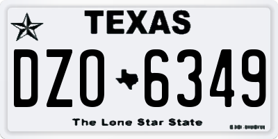 TX license plate DZO6349