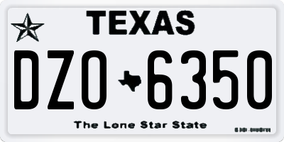 TX license plate DZO6350