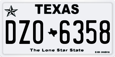 TX license plate DZO6358