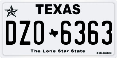 TX license plate DZO6363