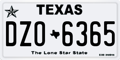 TX license plate DZO6365