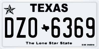 TX license plate DZO6369