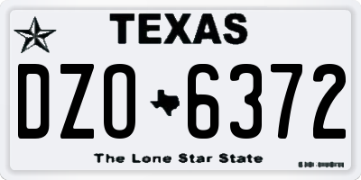 TX license plate DZO6372