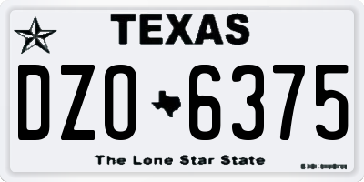 TX license plate DZO6375