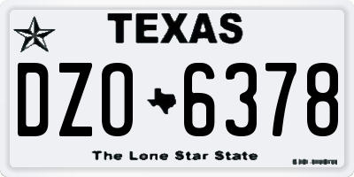 TX license plate DZO6378