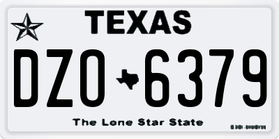 TX license plate DZO6379