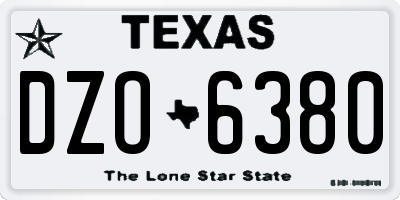 TX license plate DZO6380