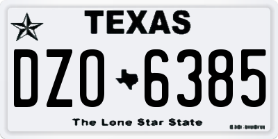 TX license plate DZO6385