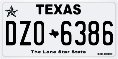 TX license plate DZO6386