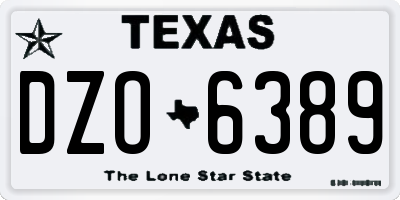 TX license plate DZO6389
