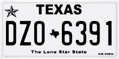 TX license plate DZO6391
