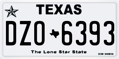 TX license plate DZO6393