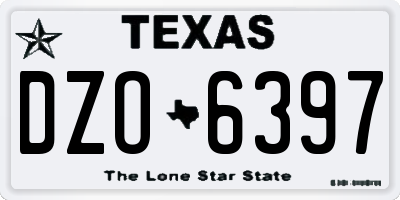 TX license plate DZO6397
