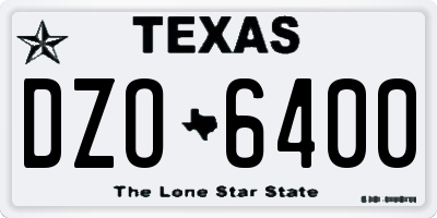 TX license plate DZO6400