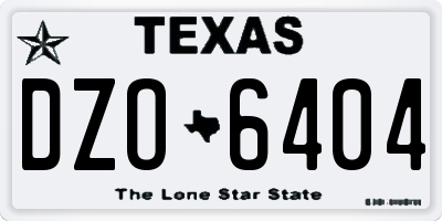 TX license plate DZO6404