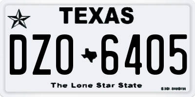 TX license plate DZO6405