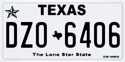 TX license plate DZO6406