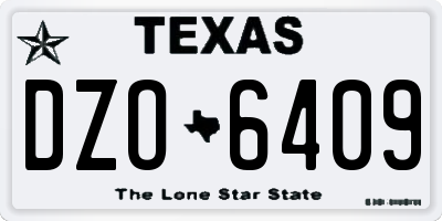 TX license plate DZO6409