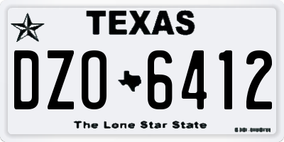 TX license plate DZO6412